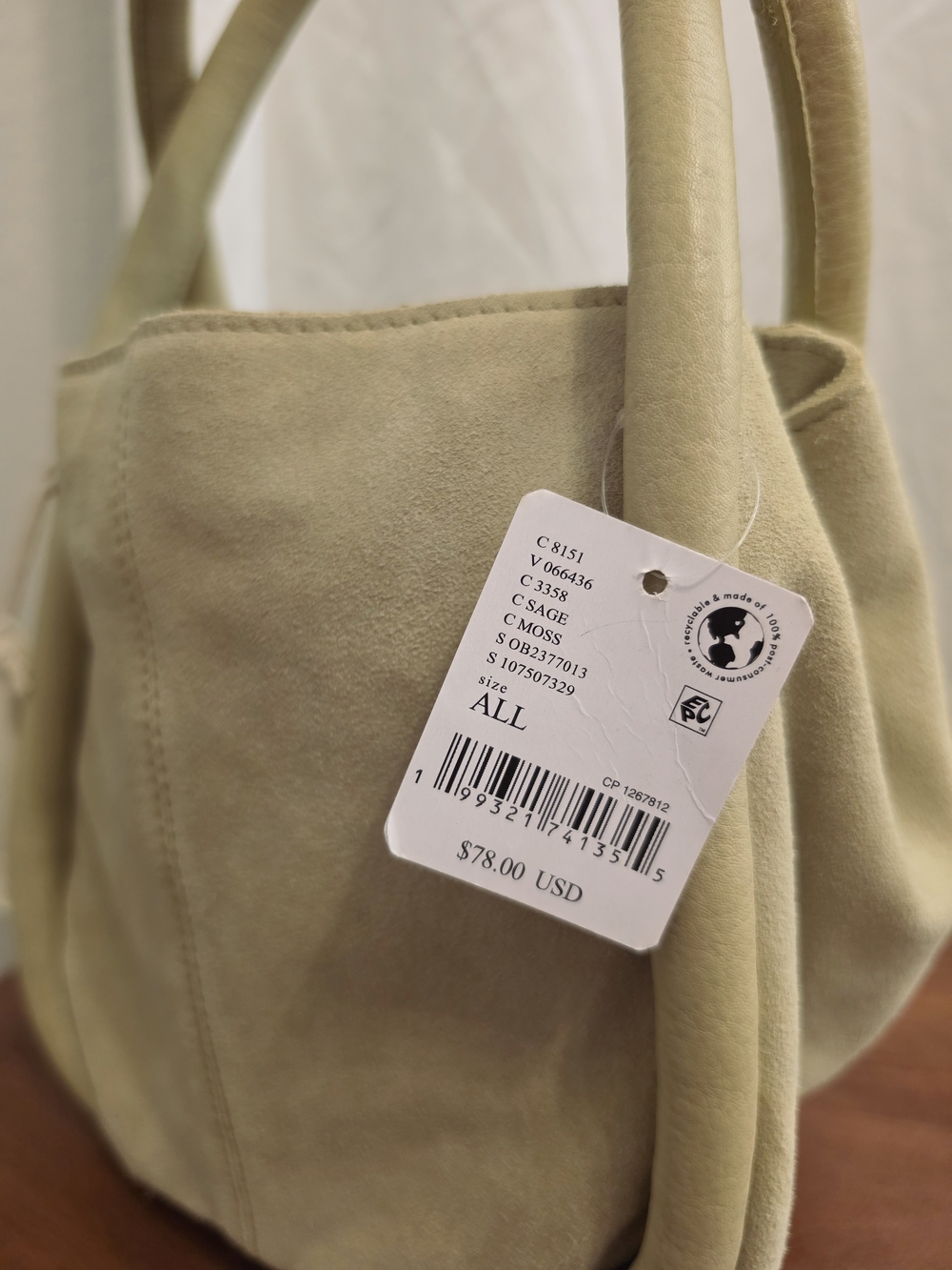 NWT Free People Barlow Suede Bucket Bag Sage Moss RARE Color - Picture 4 of 7